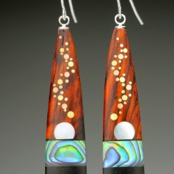 vermont made Wooden earrings, T Breeze Verdant,